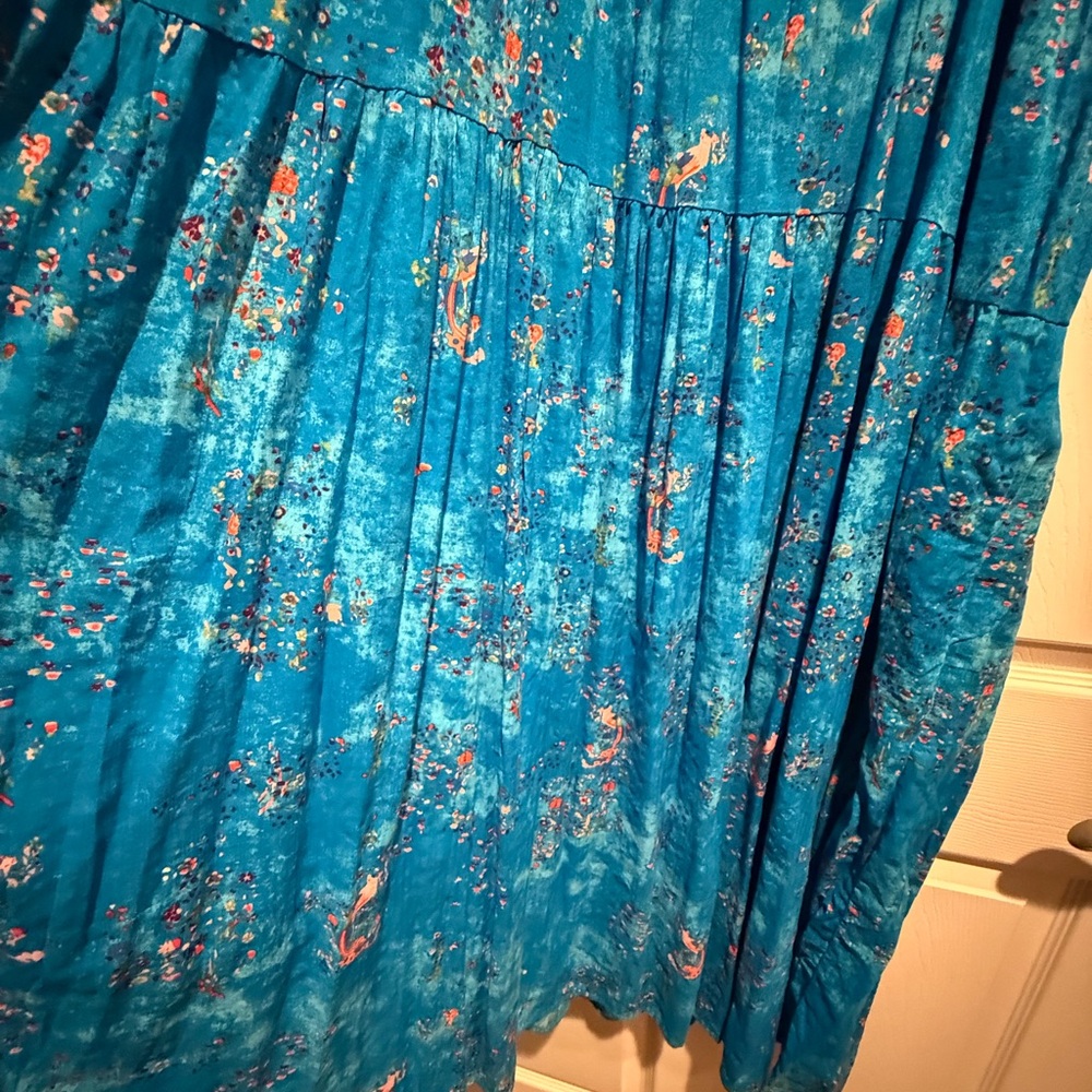 Blue Floral Maxi Dress - Picture 3 of 4